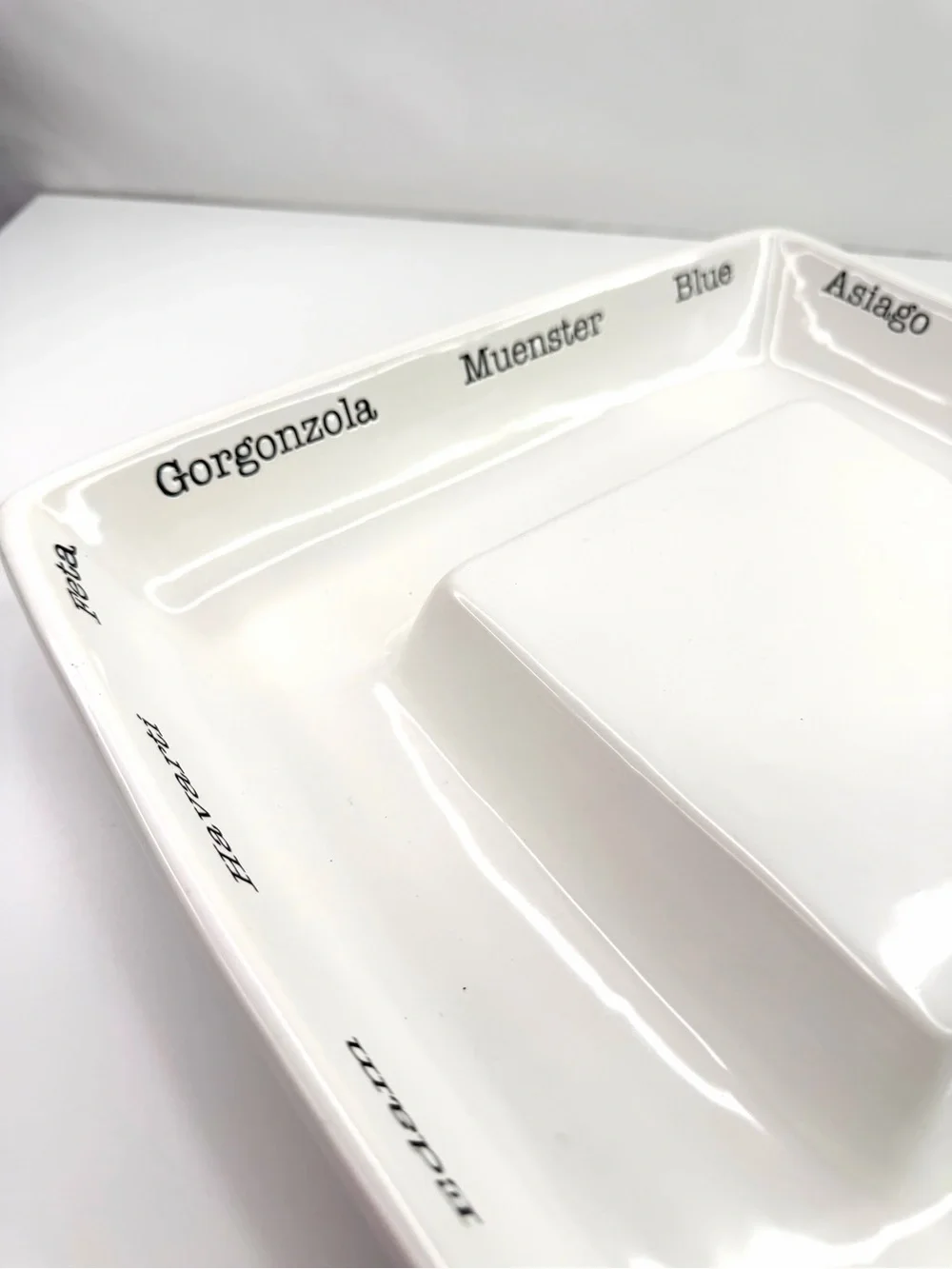 Mudpie White Square Ceramic Cheese Charcuterie Serving Platter